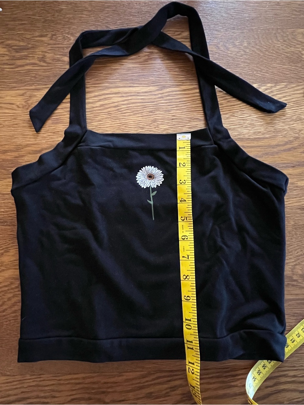 NWOT Purusha People clean fabric flower halter crop top - Picture 3 of 6